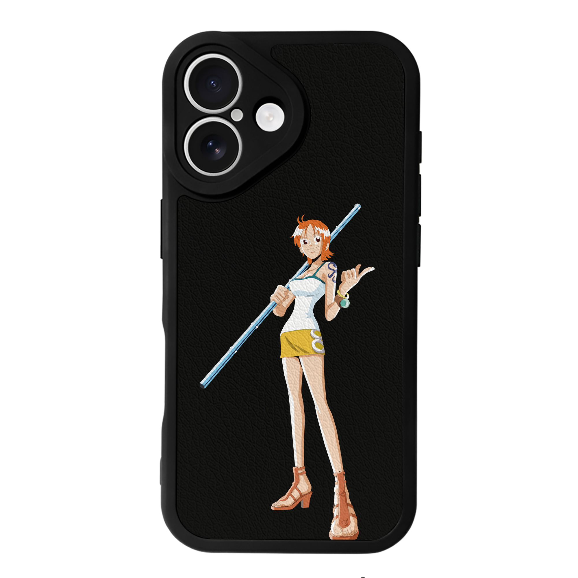 （画像用） ワンピース ナミ ONE PIECE Nami 【iPhone 16シリーズ対応】シリコンスマホケース（レザー調） 材質：シリコン